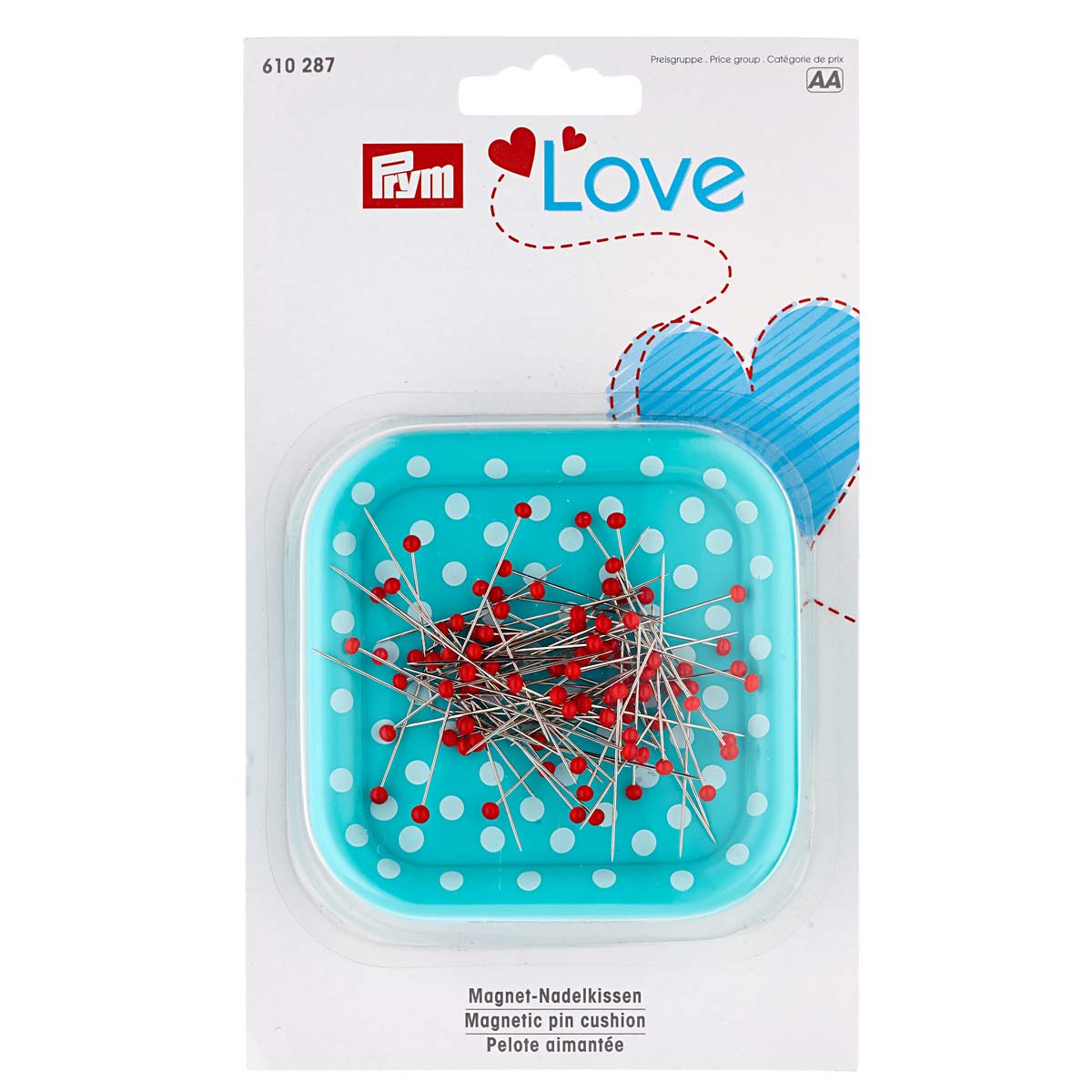 

Игольница магнитная с портновскими булавками Love Prym, 8,5*8,5 см