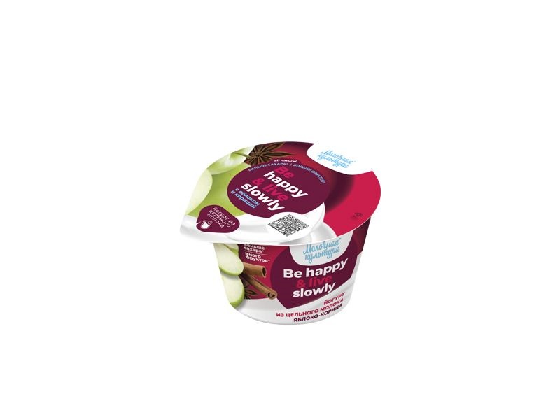 Йогурт «Молочная культура» Яблоко корица 2,7%, 180 г