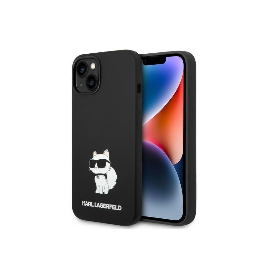 Чехол Karl Lagerfeld Liquid silicone NFT Choupette для iPhone 14, Черный