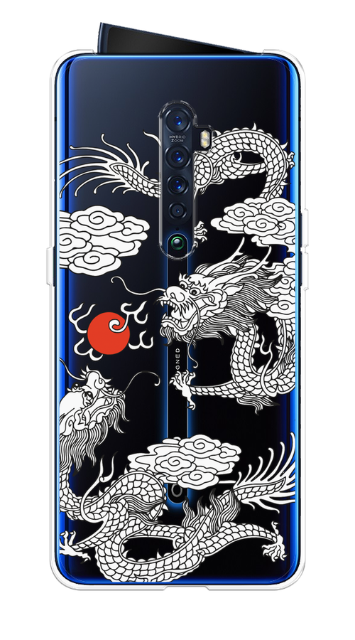 

Чехол на Oppo Reno 2 "Драконы с ножом", Прозрачный;черный;белый, 253550-1