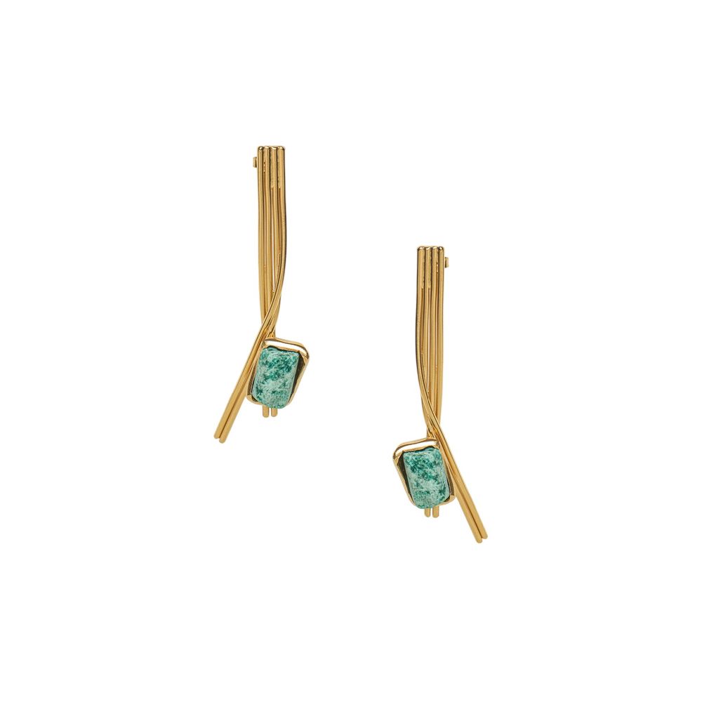 

Серьги из бижутерного сплава Katerina Vassou KV24.1-308853GTORK, бирюза, KV24.1-308853GTORK