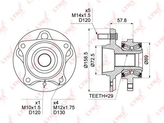 

Подшипник передней ступицы LAND ROVER Lynx WH1320