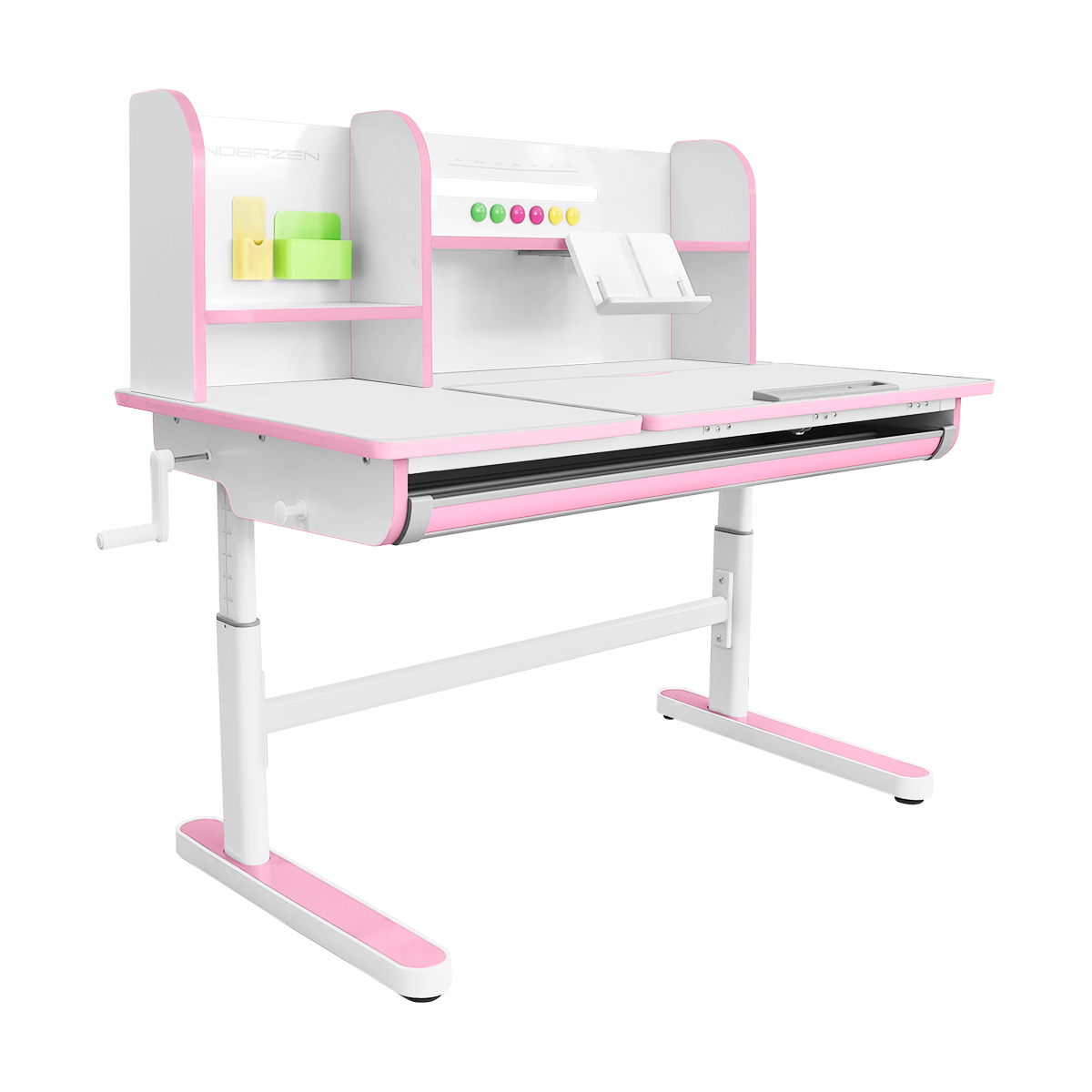 фото Детский стол kinderzen gaudi plus белый/розовый