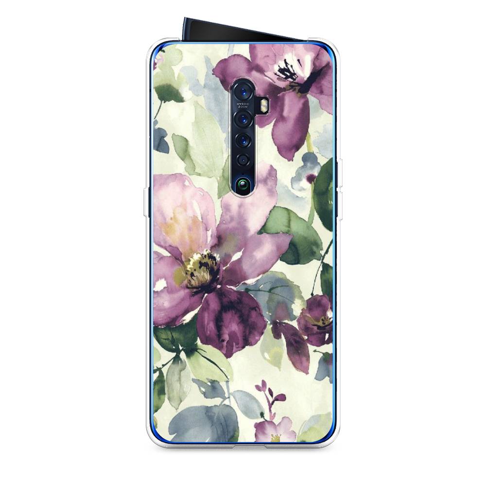 

Чехол Awog на Oppo Reno 2 "Сиреневые цветы-акварель", Разноцветный, 253550-10
