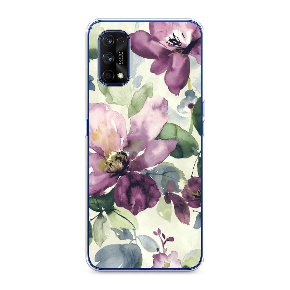 

Чехол Awog на Realme 7 Pro "Сиреневые цветы-акварель", Разноцветный, 254050-10