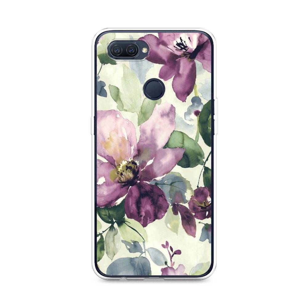 

Чехол Awog на Oppo A12 "Сиреневые цветы-акварель", Разноцветный, 253450-10