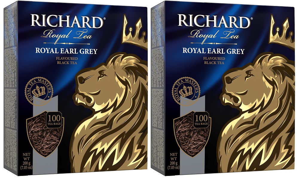 

Черный чай Richard Royal Earl Grey, 2 уп х 100 пакетиков
