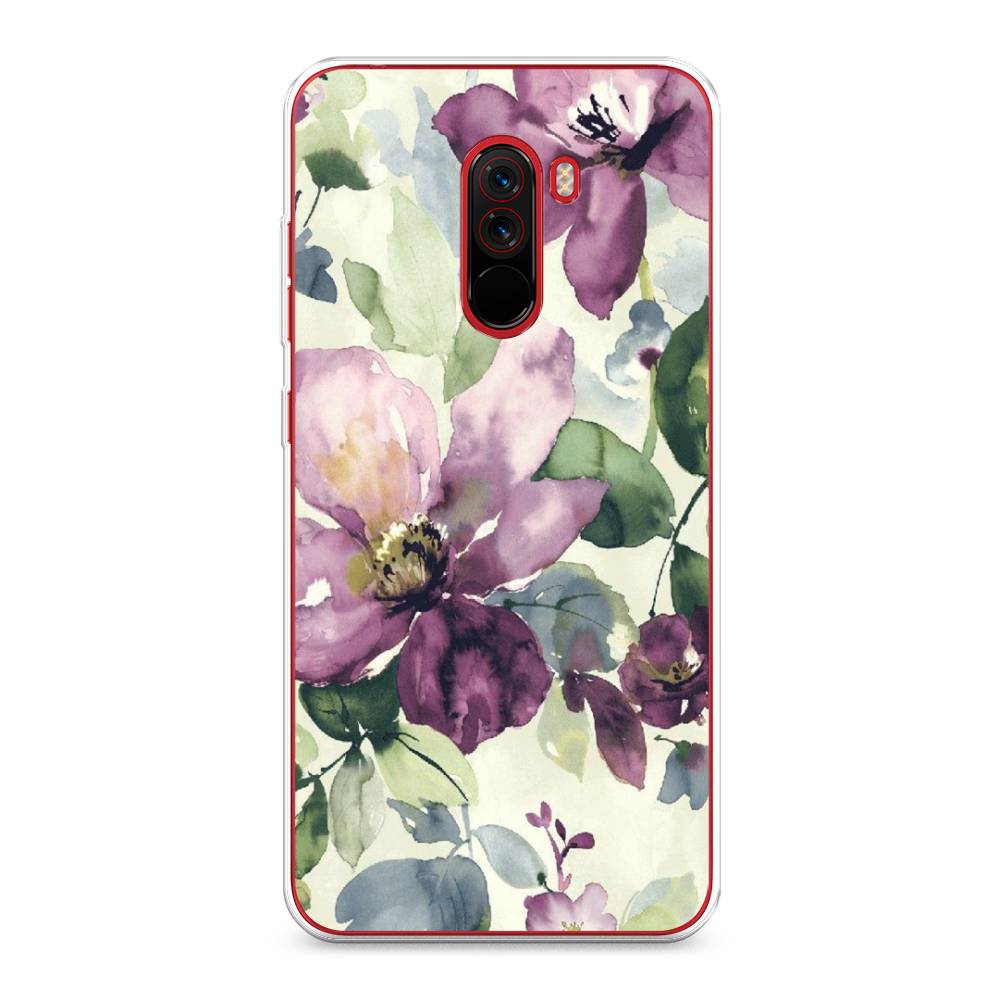 

Чехол Awog на Xiaomi Pocophone F1 "Сиреневые цветы-акварель", Разноцветный, 34450-10