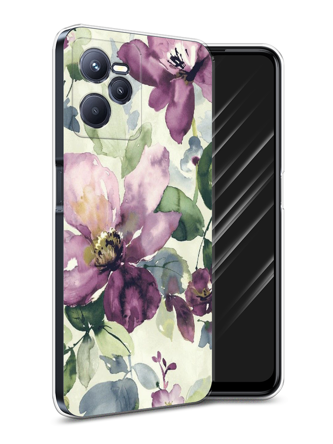 

Чехол Awog на Realme C35 "Сиреневые цветы-акварель", Разноцветный, 259250-10