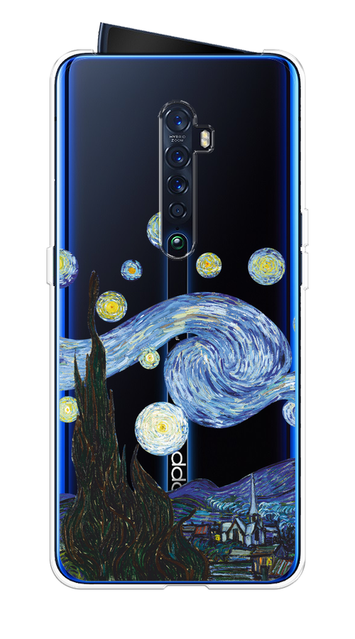 

Чехол на Oppo Reno 2 "Ночь Ван Гога", Голубой;синий;черный, 253550-1