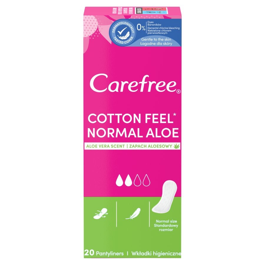 Прокладки Carefree cotton feel normal aloe 2 капли 20 шт