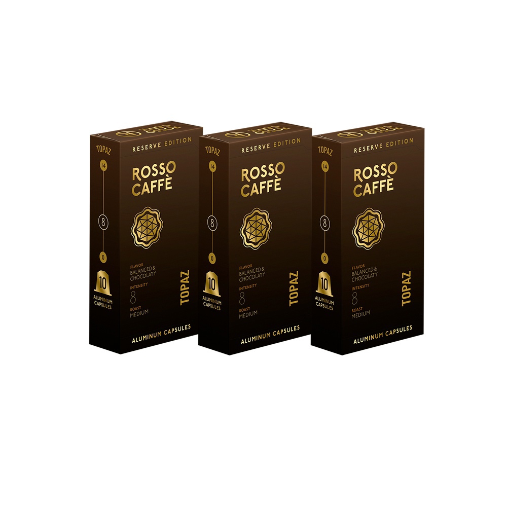 Кофе в капсулах набор Rosso Caffe Reserve Topaz для кофемашины Nespresso, 30 капсул