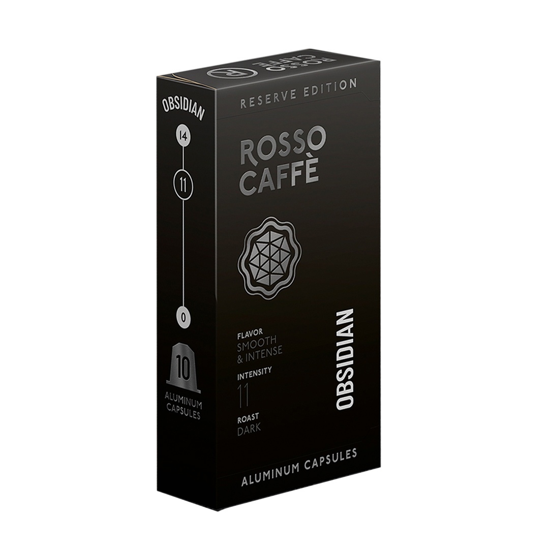 

Кофе в капсулах Rosso Caffe Reserve Obsidian для кофемашины Nespresso, 10 капсул