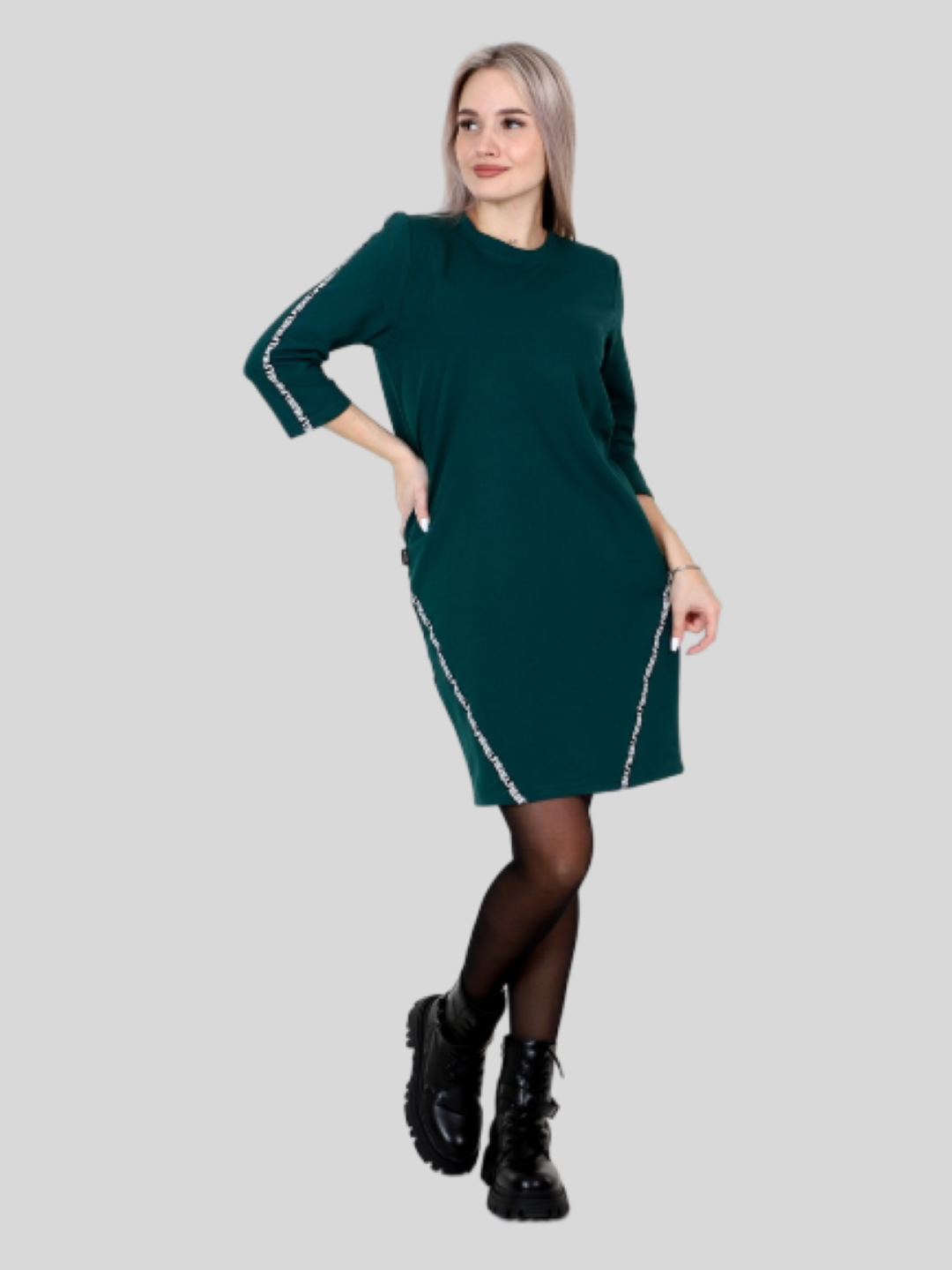 Платье женское Elenatex П-150 зеленое 46RU