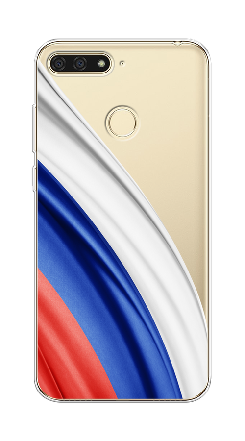 

Чехол на Honor 7C/7A Pro/Huawei Y6 Prime 2018 "Флаг России уголок", Белый;синий;красный;прозрачный, 64550-1