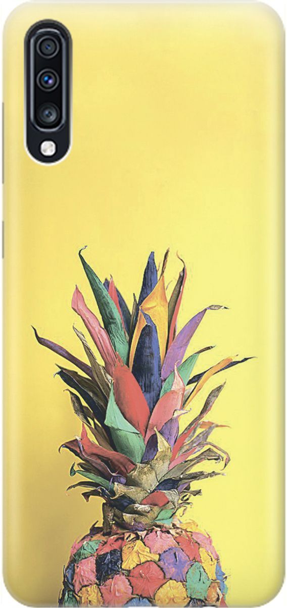 

Чехол на Samsung Galaxy A70/A70s с принтом "Ананас на желтом", Желтый;синий, 1545