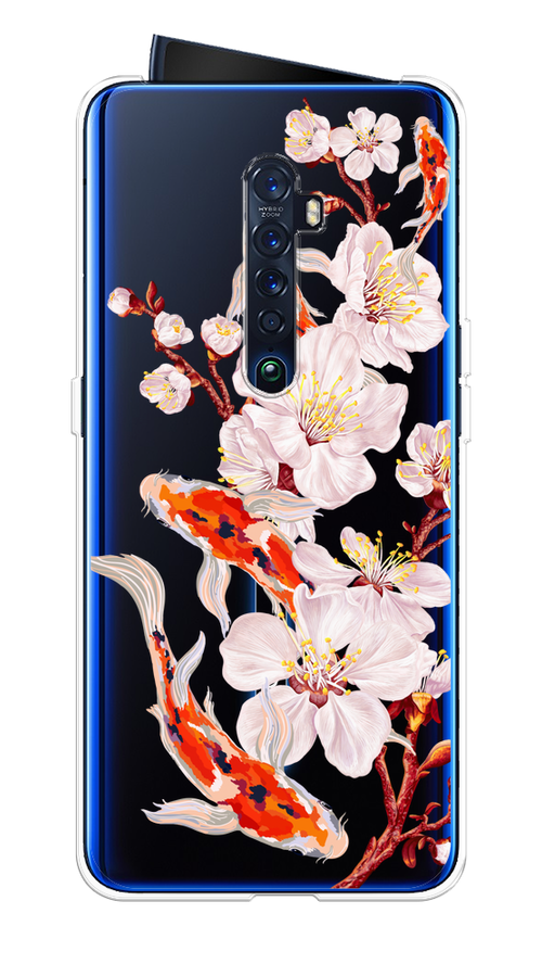 

Чехол на Oppo Reno 2 "Карпы и сакура", Оранжевый;розовый;бежевый;прозрачный, 253550-1