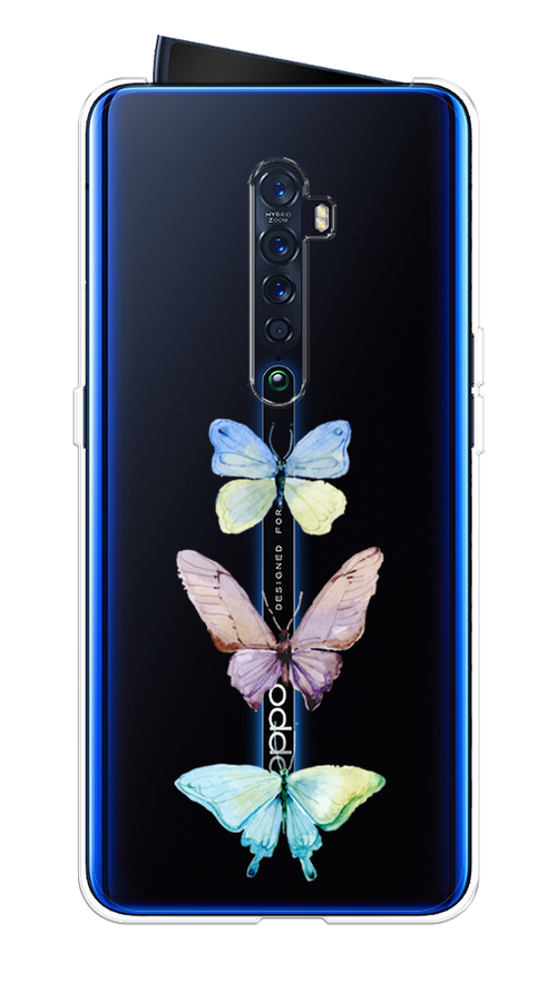 

Чехол на Oppo Reno 2 "Акварельные бабочки", Бирюзовый;розовый, 253550-1
