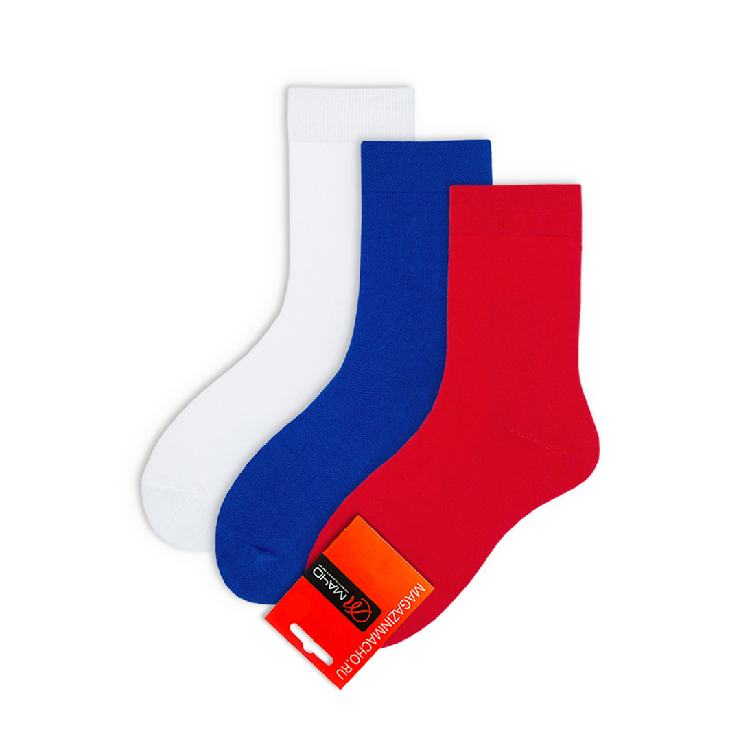 Комплект носков унисекс Мачо флаг белых; красных; синих 36-38