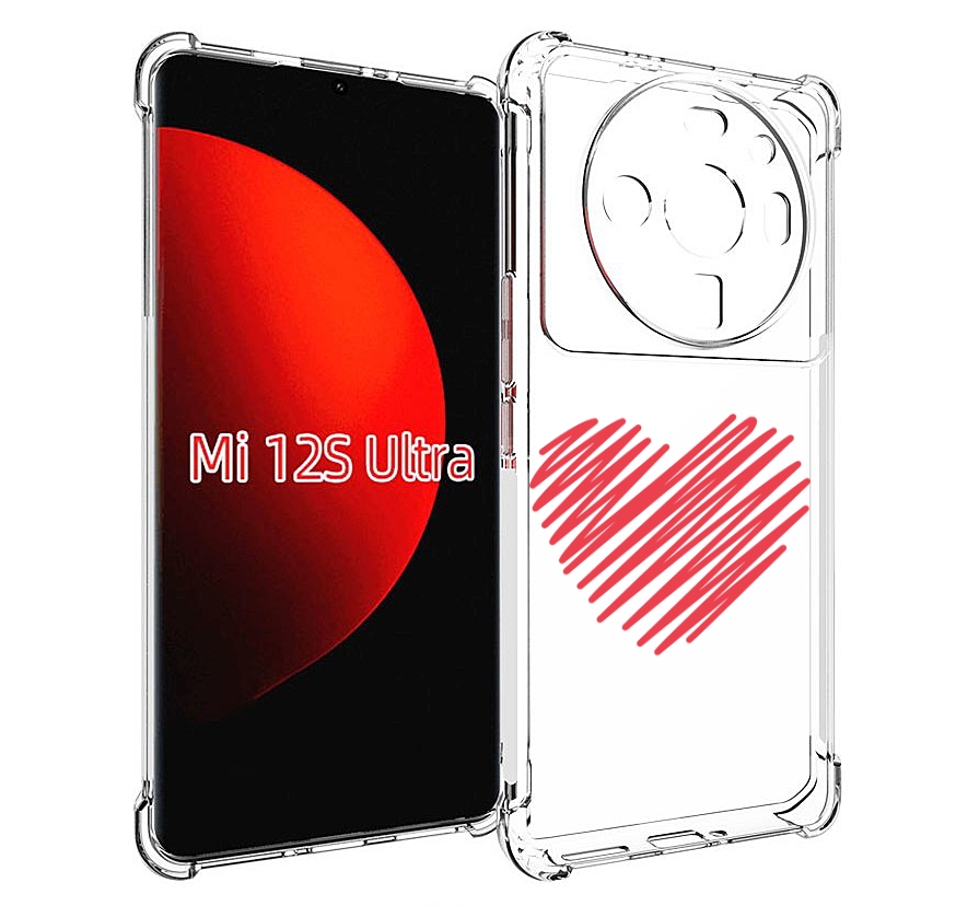 

Чехол MyPads сердечко-одной-линией для Xiaomi 12S Ultra, Прозрачный, Tocco