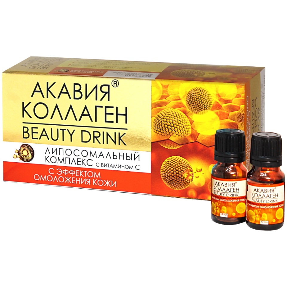 фото Коллаген акавия® collagen beauty drink ананас флаконы 10 мл 15 шт.