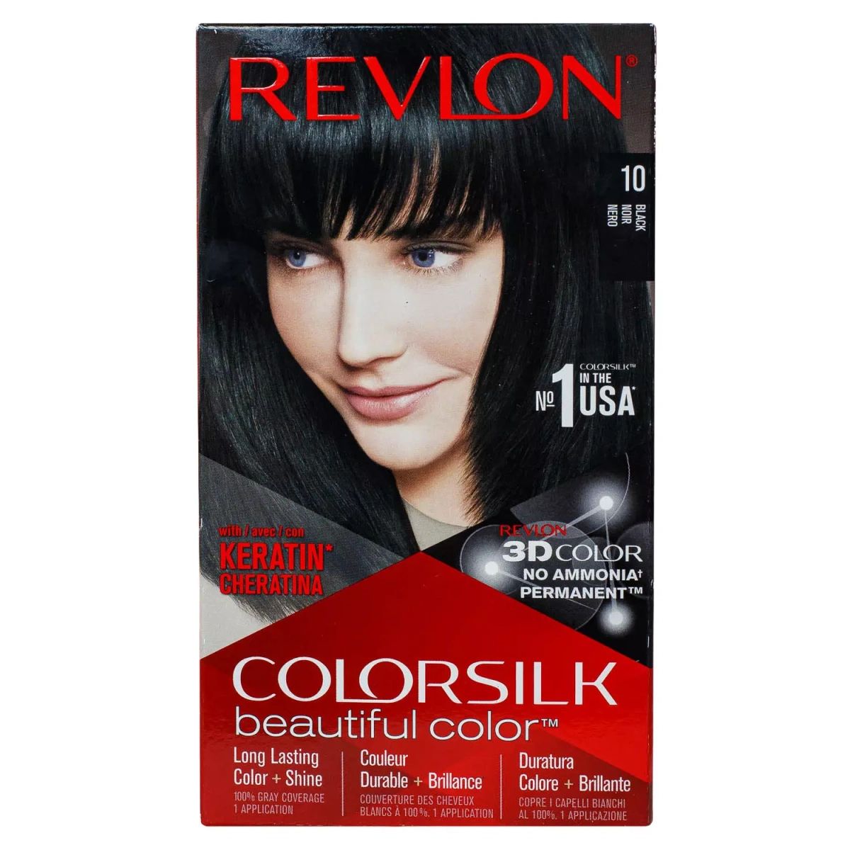 Краска для волос Revlon Colorsilk тон 10 Black 130 мл 700₽