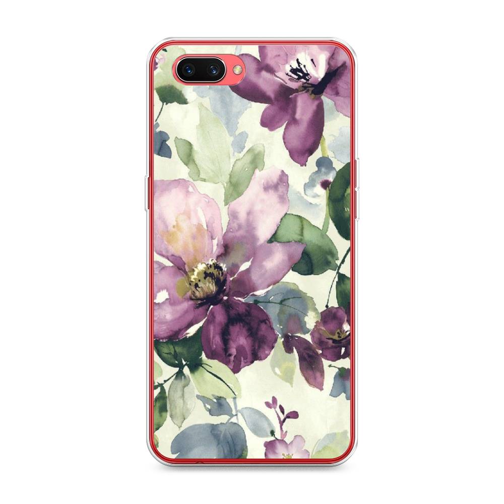 

Чехол Awog на Oppo A3s "Сиреневые цветы-акварель", Разноцветный, 250650-10