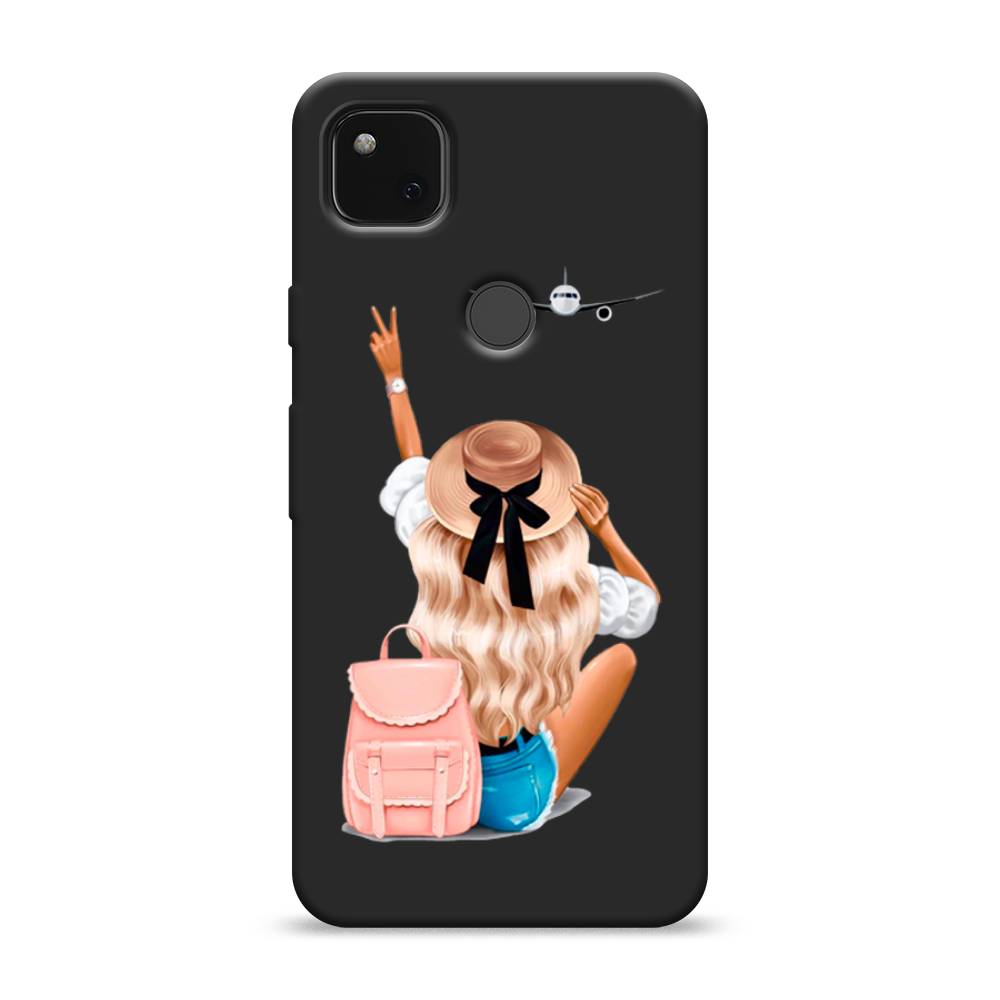 

Матовый силиконовый чехол "Автостопом самолетом" на Google Pixel 4A