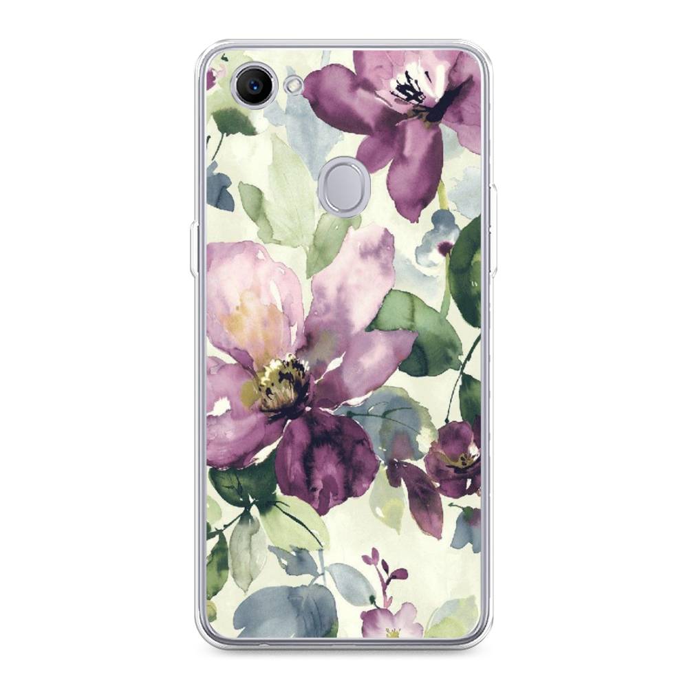 

Чехол Awog на Oppo F7 "Сиреневые цветы-акварель", Разноцветный, 250350-10