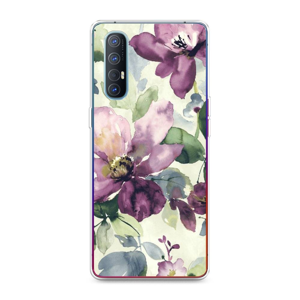 

Чехол Awog на Oppo Reno 3 Pro "Сиреневые цветы-акварель", Разноцветный, 252550-10