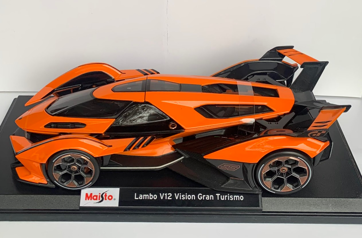 Машинка Maisto Lambo V12 Vision Gran Turismo 1:18 оранжевый 31454 конструктор immaster 9807 2 спорткар lamborghini v12 vision gran turismo на р у 1953 дет