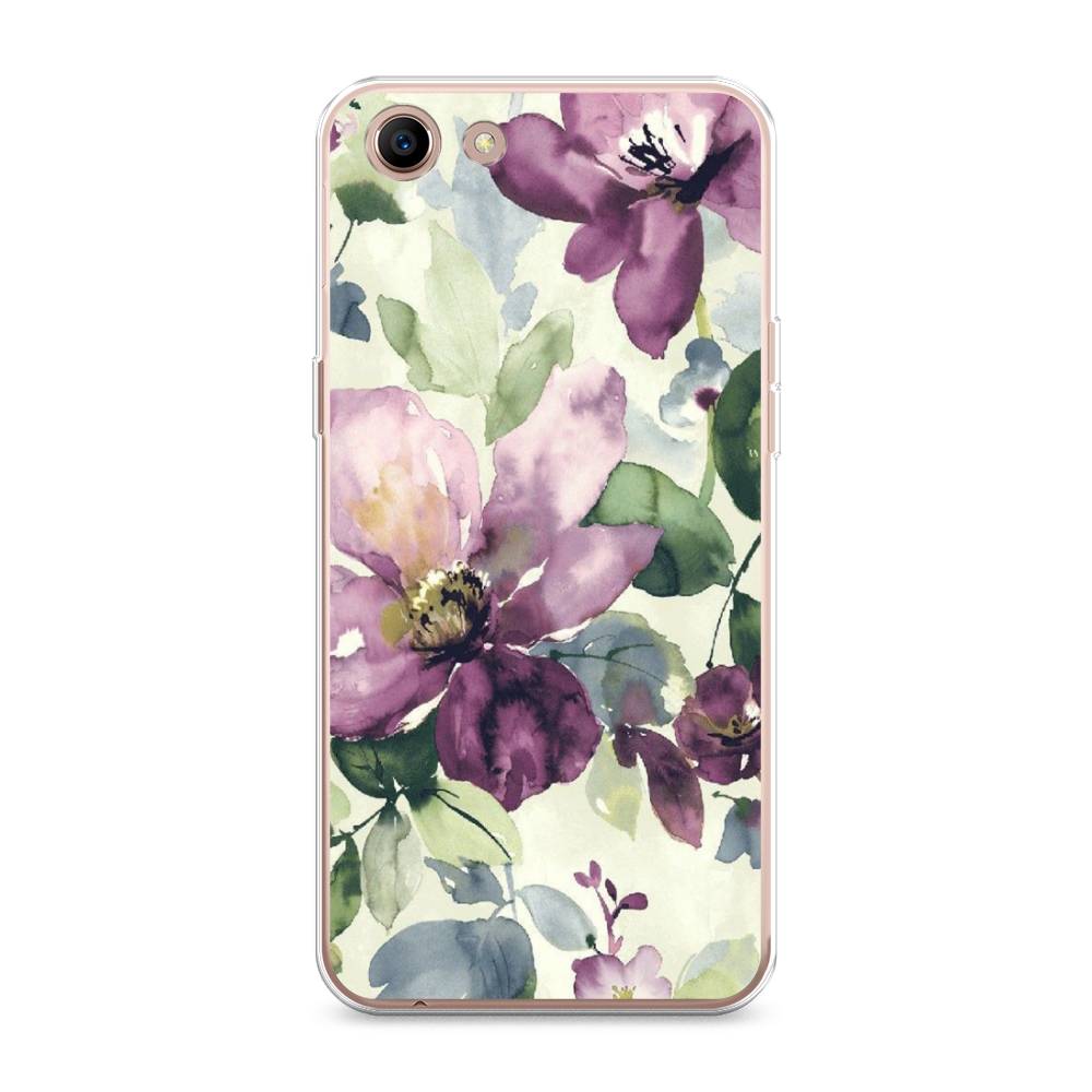 

Чехол Awog на Oppo A83 "Сиреневые цветы-акварель", Разноцветный, 250150-10