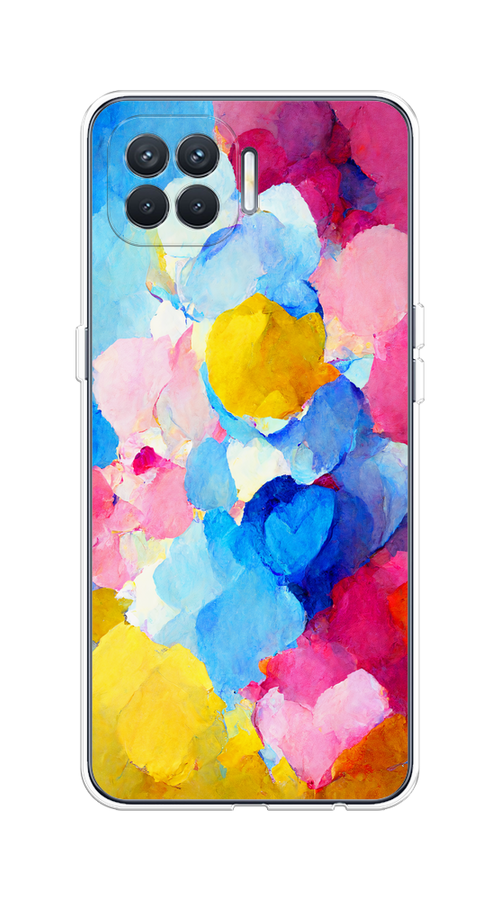 

Чехол на Oppo Reno 4 Lite/A93 "Яркие пятна", Синий;голубой;желтый;розовый, 254550-1