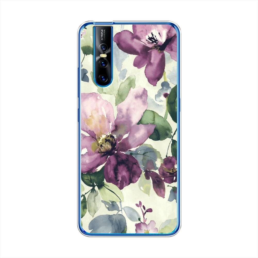 

Чехол Awog на Vivo V15 Pro "Сиреневые цветы-акварель", Разноцветный, 261150-10