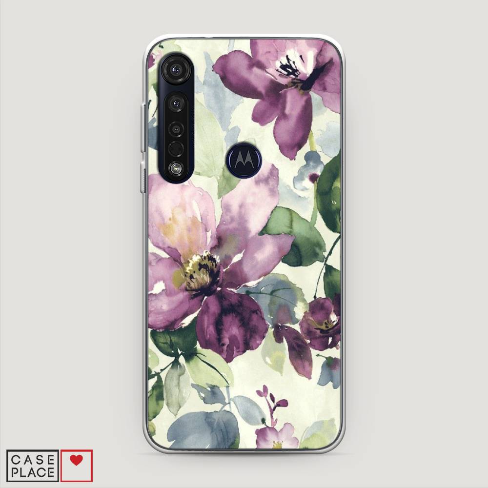 

Чехол Awog на Motorola Moto G8 Plus / Моторола Мото G8 Plus "Сиреневые цветы-акварель", Разноцветный, 241450-10