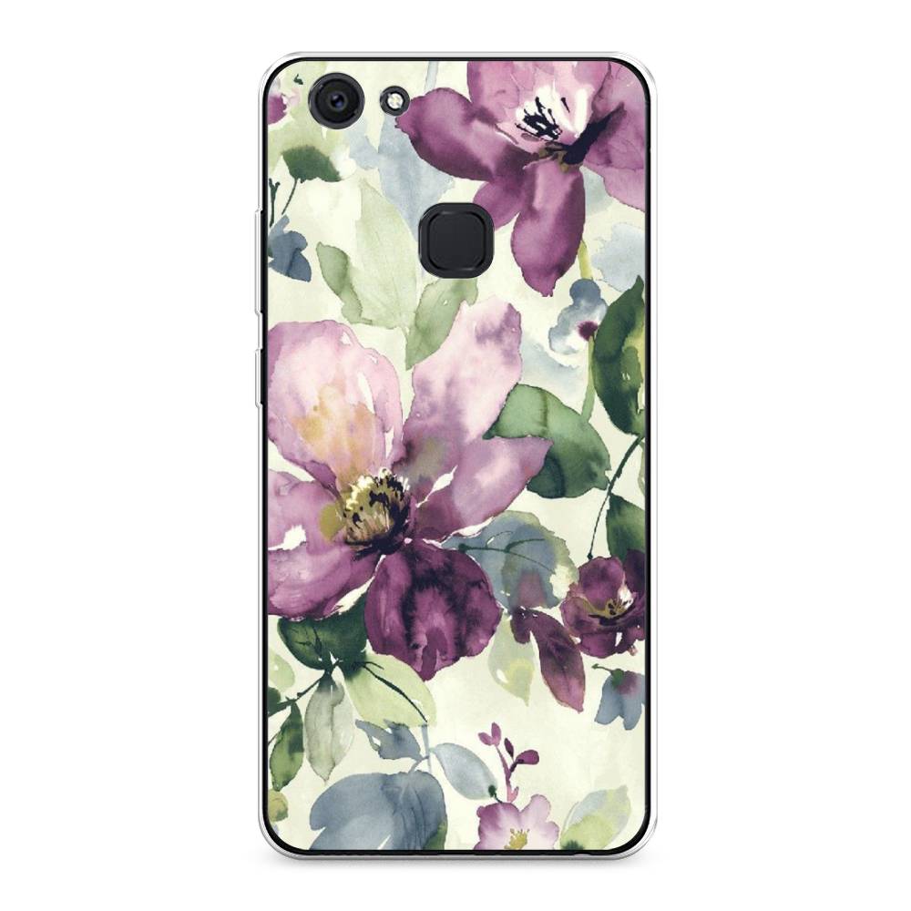 

Чехол Awog на Vivo V7 Plus "Сиреневые цветы-акварель", Разноцветный, 260750-10