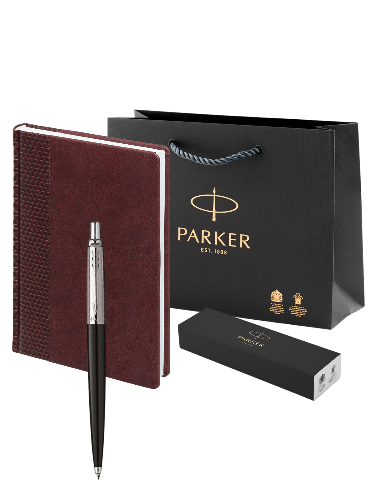 фото Подарочный набор parker: ручка шариковая parker original и коричневый ежедневник а5