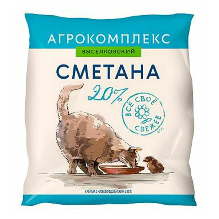 

Сметана Агрокомплекс Натуральные Продукты 20% 450 г