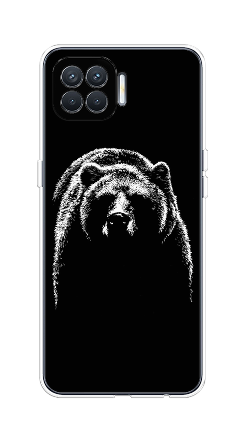 

Чехол на Oppo Reno 4 Lite/A93 "Медведь в ночи", Белый;черный, 254550-1