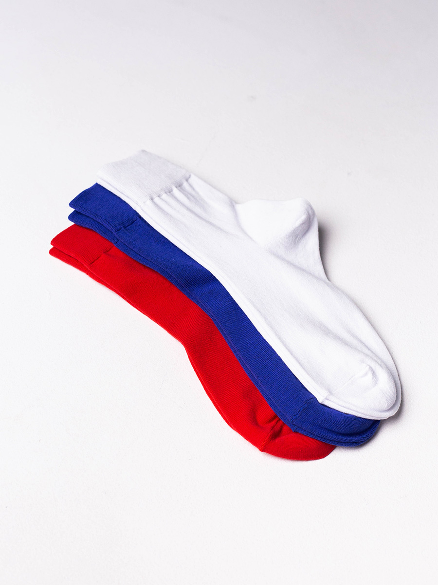 Комплект носков унисекс Мачо флаг белых; красных; синих 39-41