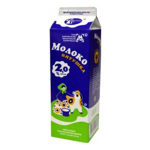 

Молоко Вятушка пастеризованное 2% бзмж 1 л