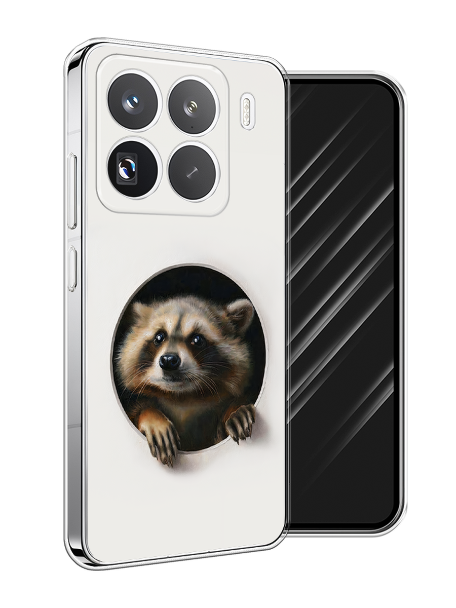 

Чехол Awog на Xiaomi 15 Pro "Любопытный енот", Коричневый;черный;белый, 323750-1