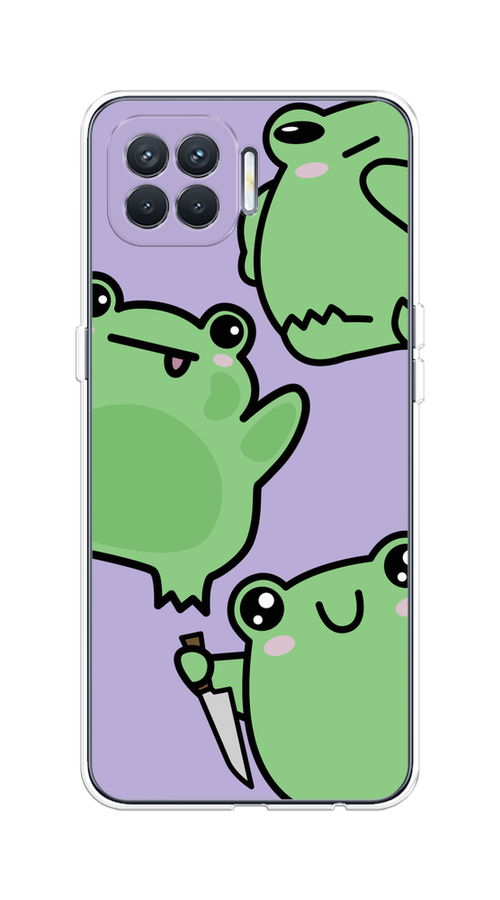 

Чехол на Oppo Reno 4 Lite/A93 "Опасные лягушата", Фиолетовый;зеленый;черный, 254550-1