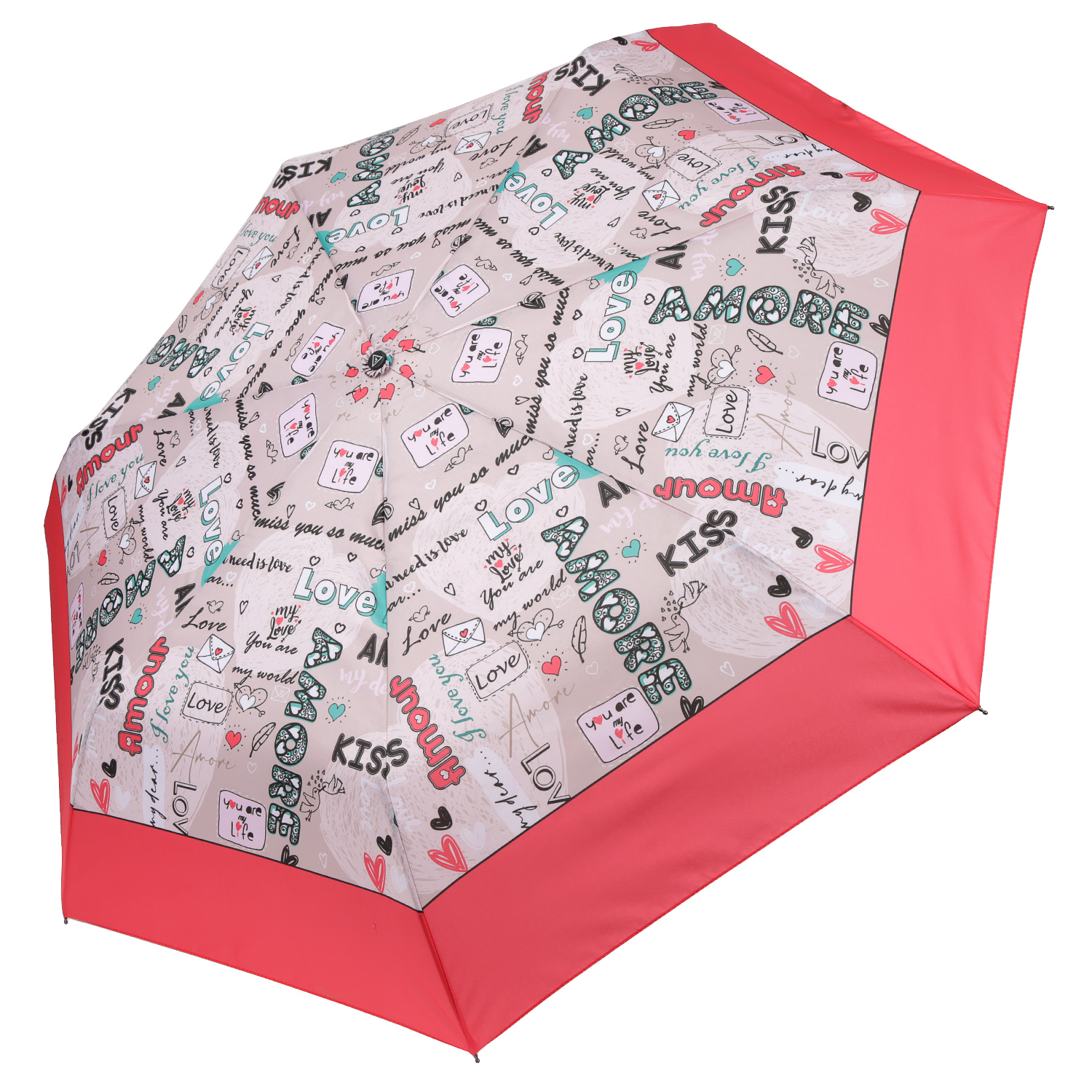 Зонт складной женский автоматический FABRETTI P-20199-5, розовый