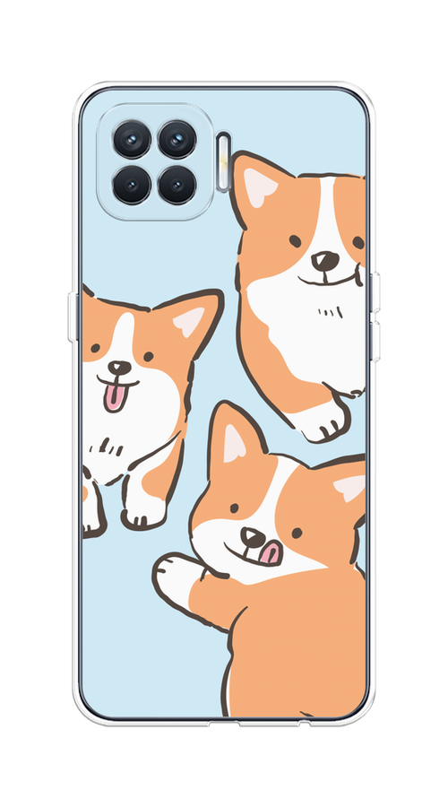 

Чехол на Oppo Reno 4 Lite/A93 "Милые корги", Бежевый;голубой;коричневый, 254550-1
