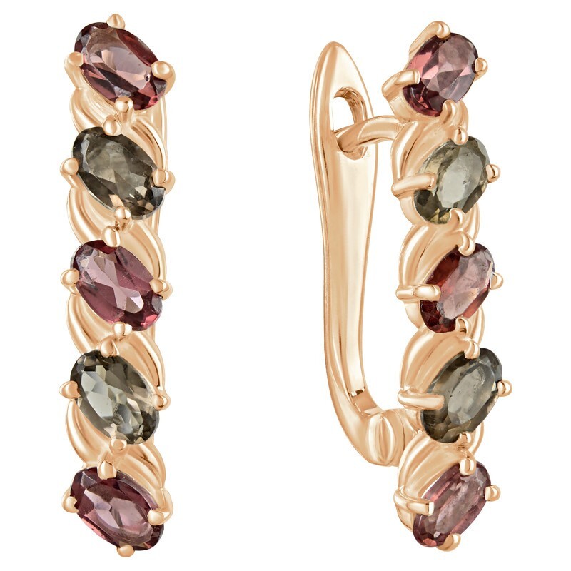 

Серьги из серебра с гранатом, раухтопазом LAZURIT-ONLINE 8025PG, 8025PG
