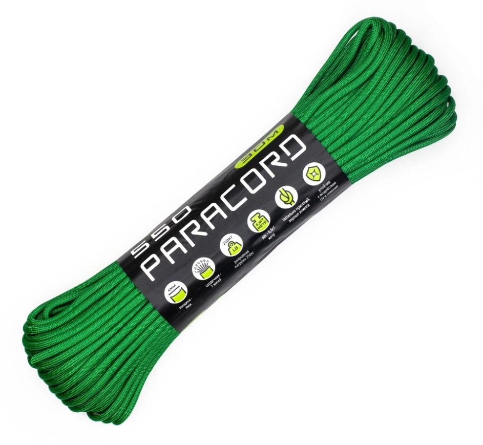 

Паракорд 550 Cord 30м (green), Зеленый, 550