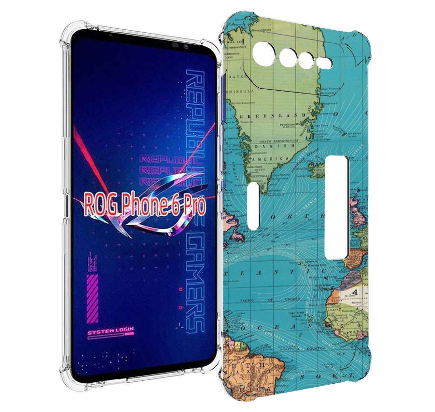 

Чехол MyPads старая карта земли для Asus ROG Phone 6 Pro, Прозрачный, Tocco