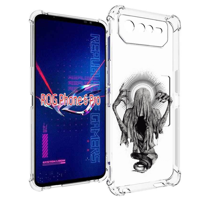 

Чехол MyPads страшная змея в мантии для Asus ROG Phone 6 Pro, Прозрачный, Tocco