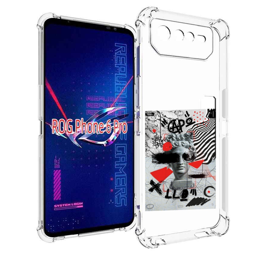 

Чехол MyPads стрит арт статуя для Asus ROG Phone 6 Pro, Прозрачный, Tocco